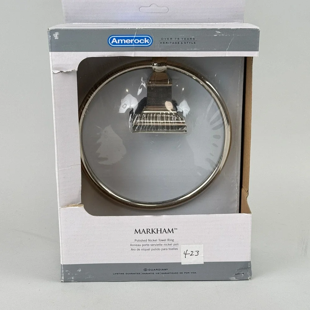 Amerock Markham Towel Ring Polished Nickel BH26511-PN Bathroom Hardware